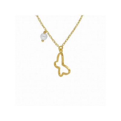 Victoria Cruz Collar Plata Chapada Perla