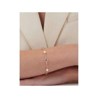 Victoria Cruz Pulsera Plata Chapada Piedras Perlas