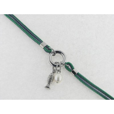 Viceroy pulsera acero perla nylon