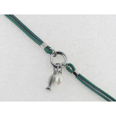 Viceroy pulsera acero perla nylon