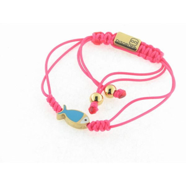 Disorder Pulsera Hilo Rosa Pez Dorado
