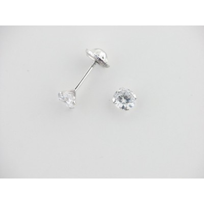 Pendientes Oro Blanco Piedra