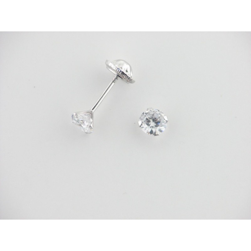 Pendientes Oro Blanco Piedra