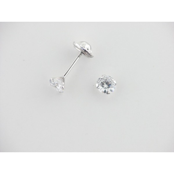 Pendientes Oro Blanco Piedra