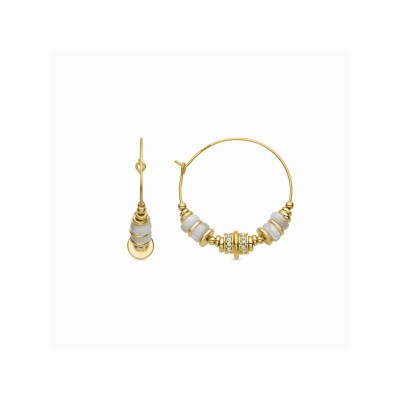 Luxenter Pendientes Darkba Plata Chapada Nacar