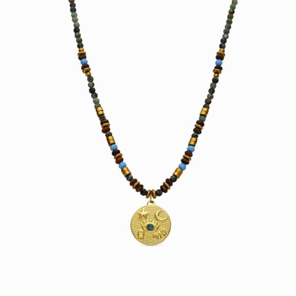 Luxenter Collar Acero Chapado Piedras