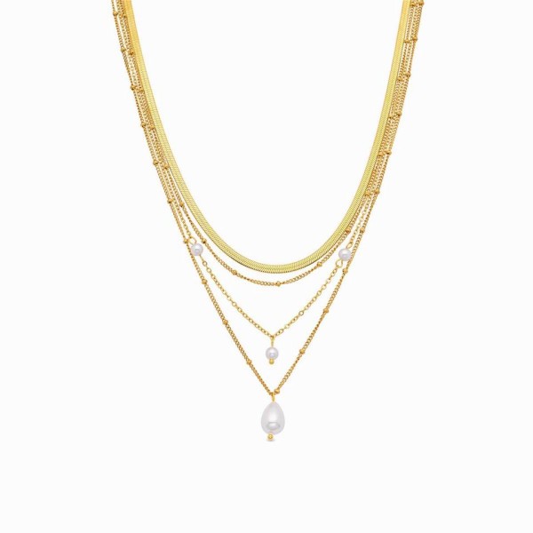 Luxenter Collar Mife Acero Chapado Perla