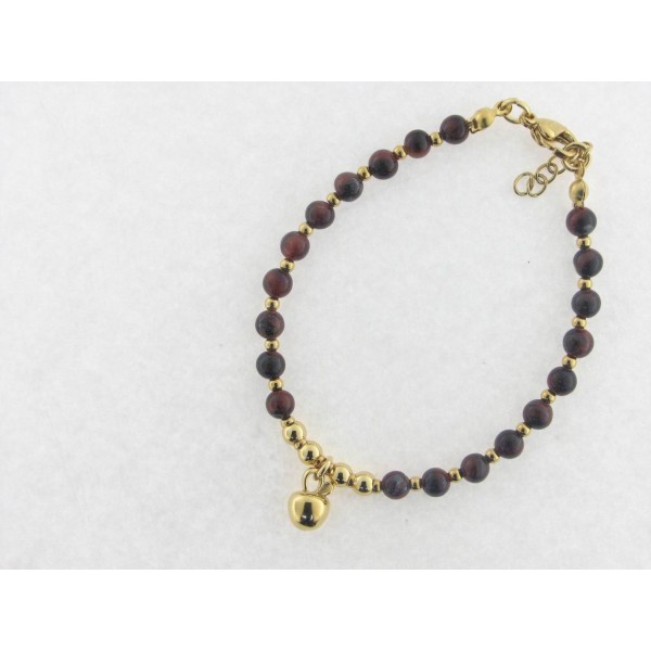 Pulsera acero chapado piedra