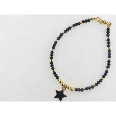 Pulsera acero chapado cristal