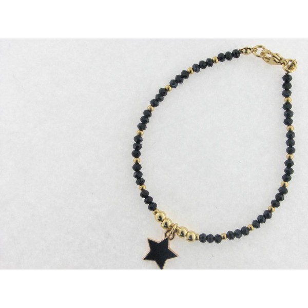Pulsera acero chapado cristal