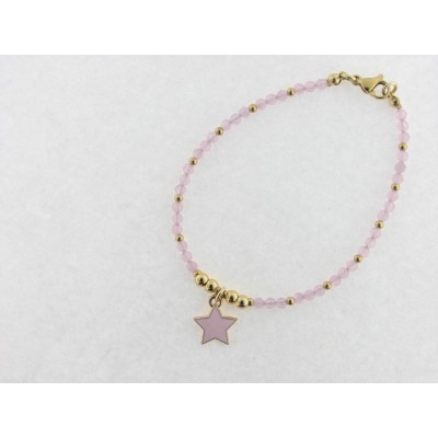 Pulsera acero chapado cristal