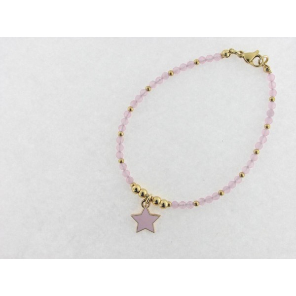 Pulsera acero chapado cristal