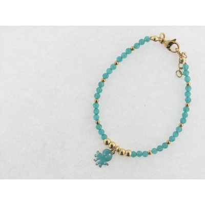 Pulsera acero chapado cristal