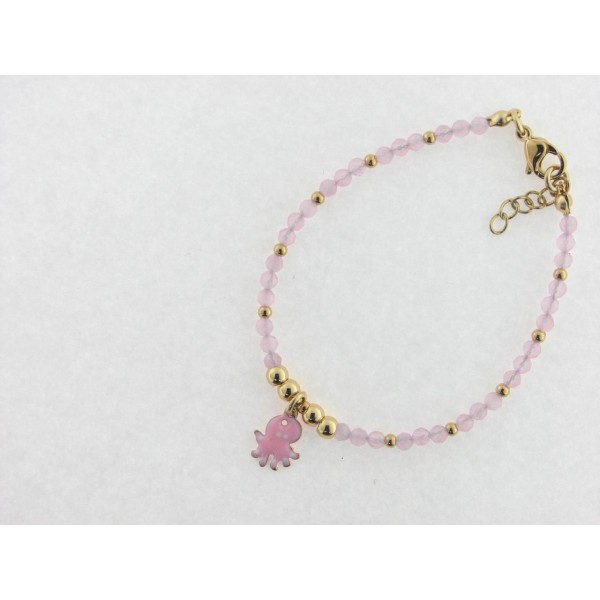 Pulsera acero chapado cristal