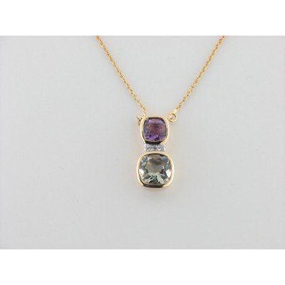 Duran Exquse colgante c/cadena plata chapada piedras