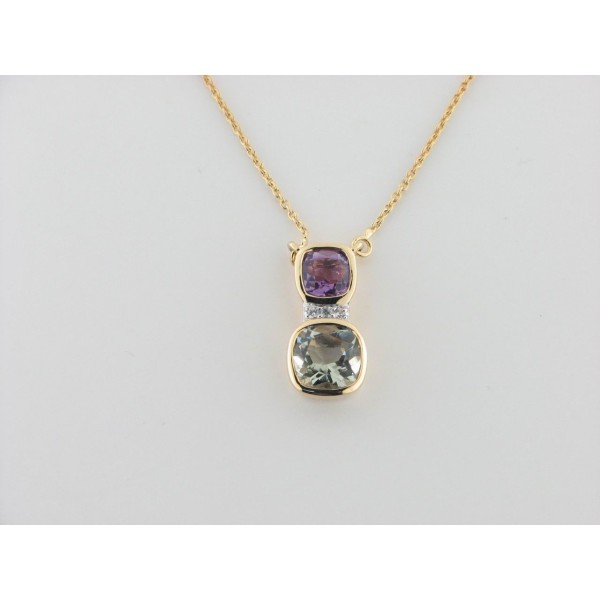 Duran Exquse colgante c/cadena plata chapada piedras