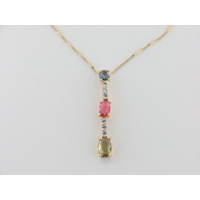 Duran Exquse colgante c/cadena plata chapada piedras