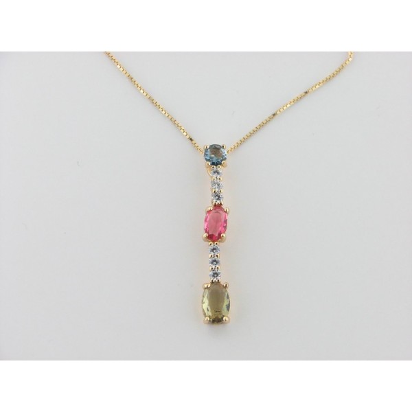 Duran Exquse colgante c/cadena plata chapada piedras