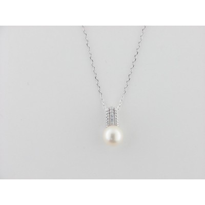Duran Exquse colgante c/cadena plata perla circonitas