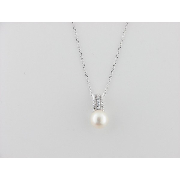 Duran Exquse colgante c/cadena plata perla circonitas