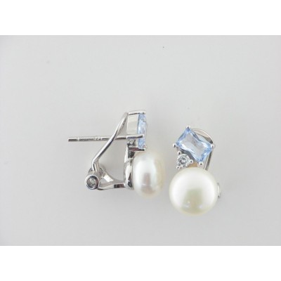 Duran Exquse pendientes plata perla circonits