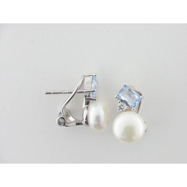 Duran Exquse pendientes plata perla circonits