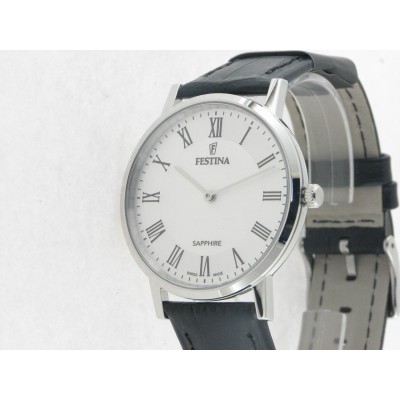 Festina Swiss agujas acero piel