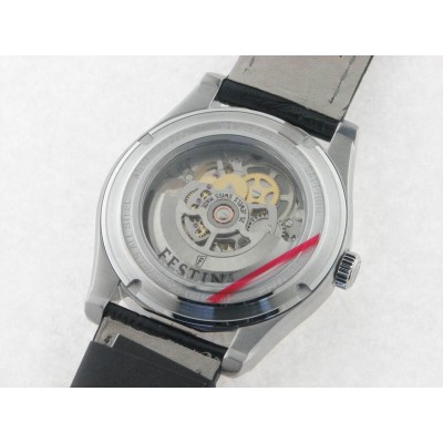 Festina Swiss automático agujas acero piel