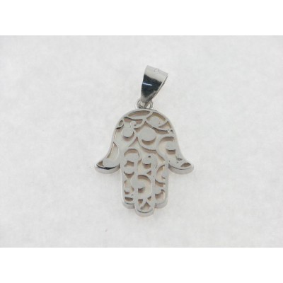 Colgante Plata Nacar Mano de Fatima