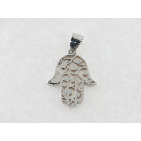 Colgante Plata Nacar Mano de Fatima