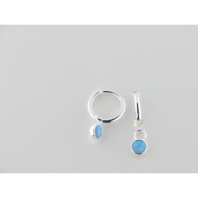 Pendientes aro plata piedra