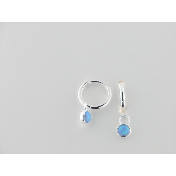 Pendientes aro plata piedra