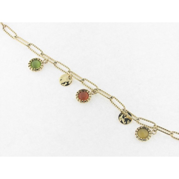 Louts pulsera acero chapado piedras