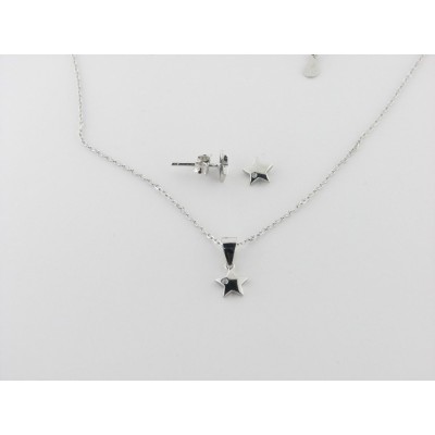 Jgo gargantilla-pendientes plata