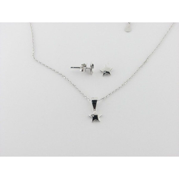 Jgo gargantilla-pendientes plata