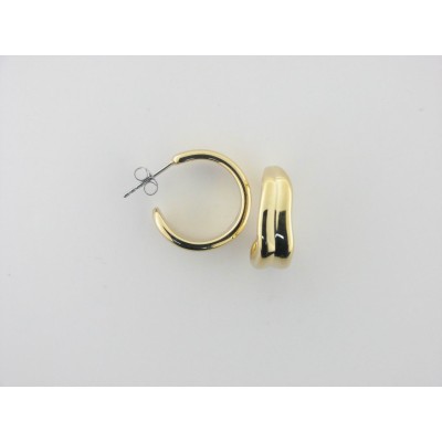 Lotus pendientes aro acero chapado