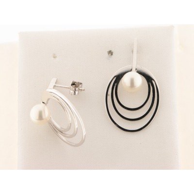 Pendientes Oro Blanco Perlas