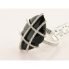 Sortija Oro Blanco Diamantes Piedra Negra