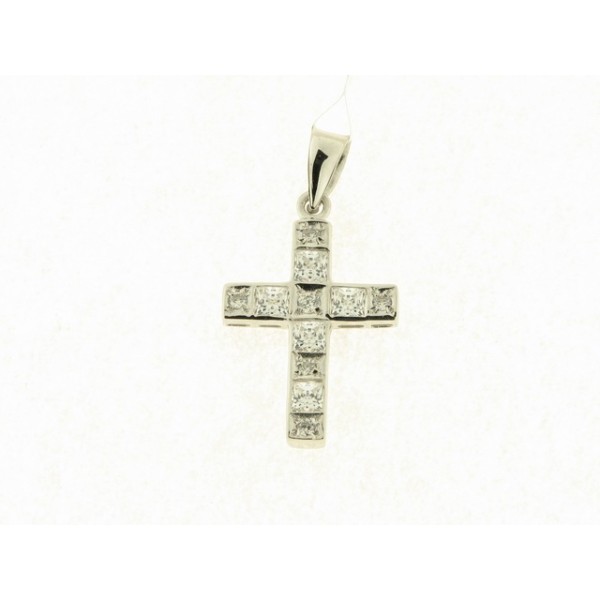 Cruz Oro Blanco Piedras