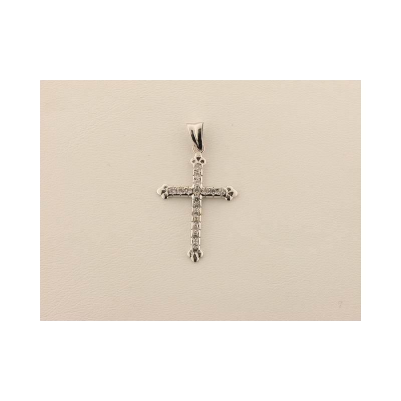 Cruz Oro Blanco Piedras