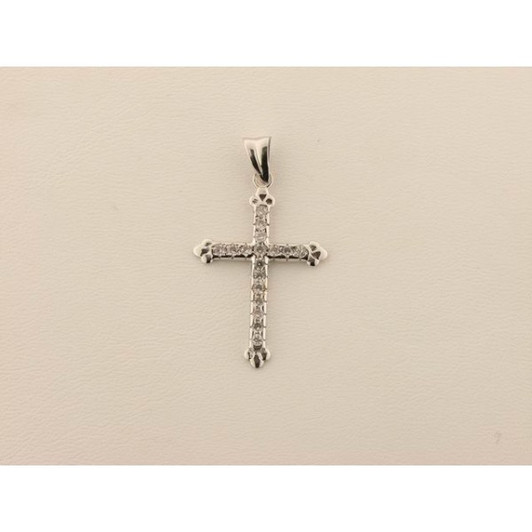 Cruz Oro Blanco Piedras