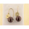 Pendientes Oro Perla Chocolate