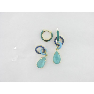 Viceroy pendientes aro plata chapada circonitas esmalte