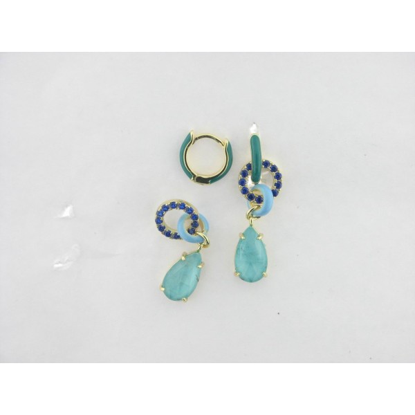 Viceroy pendientes aro plata chapada circonitas esmalte