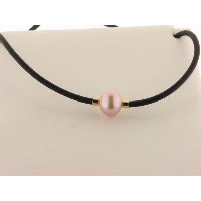 Gargantilla Oro Perla con CAucho