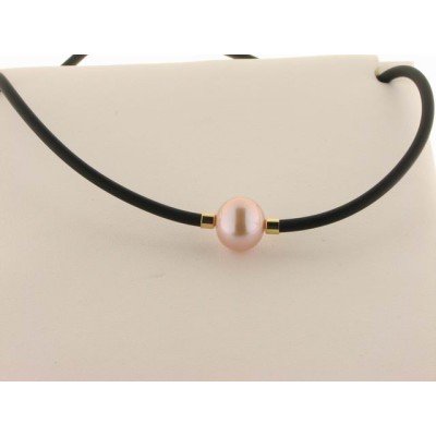 Gargantilla Oro Perla con CAucho
