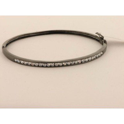 Pulsera Aro Plata Rutenio Cristal