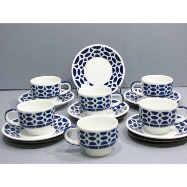 Tazas cafe c/plato viz/1 (6 unidades)