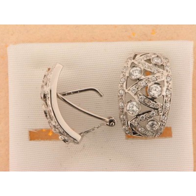 Pendientes Oro Blanco Piedras
