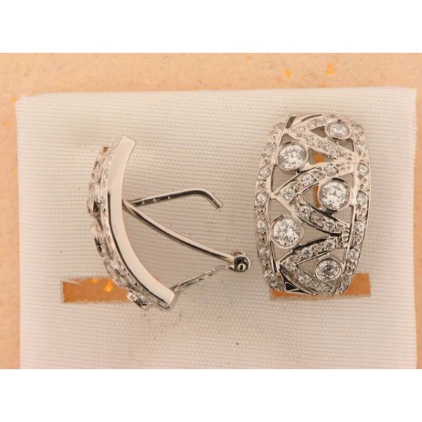 Pendientes Oro Blanco Piedras